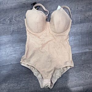 Full Body Shaping System Beige Lace Bodysuit‎ 40D body shaper